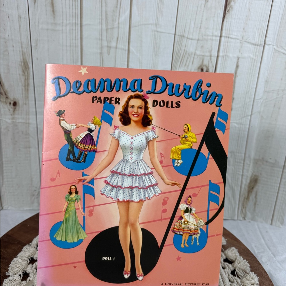 Deanna Durbin Paper Dolls Vintage-Style Pink Cover